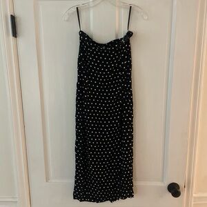 Free People Black & White Polka Dot Midi Slip Dress Size 6